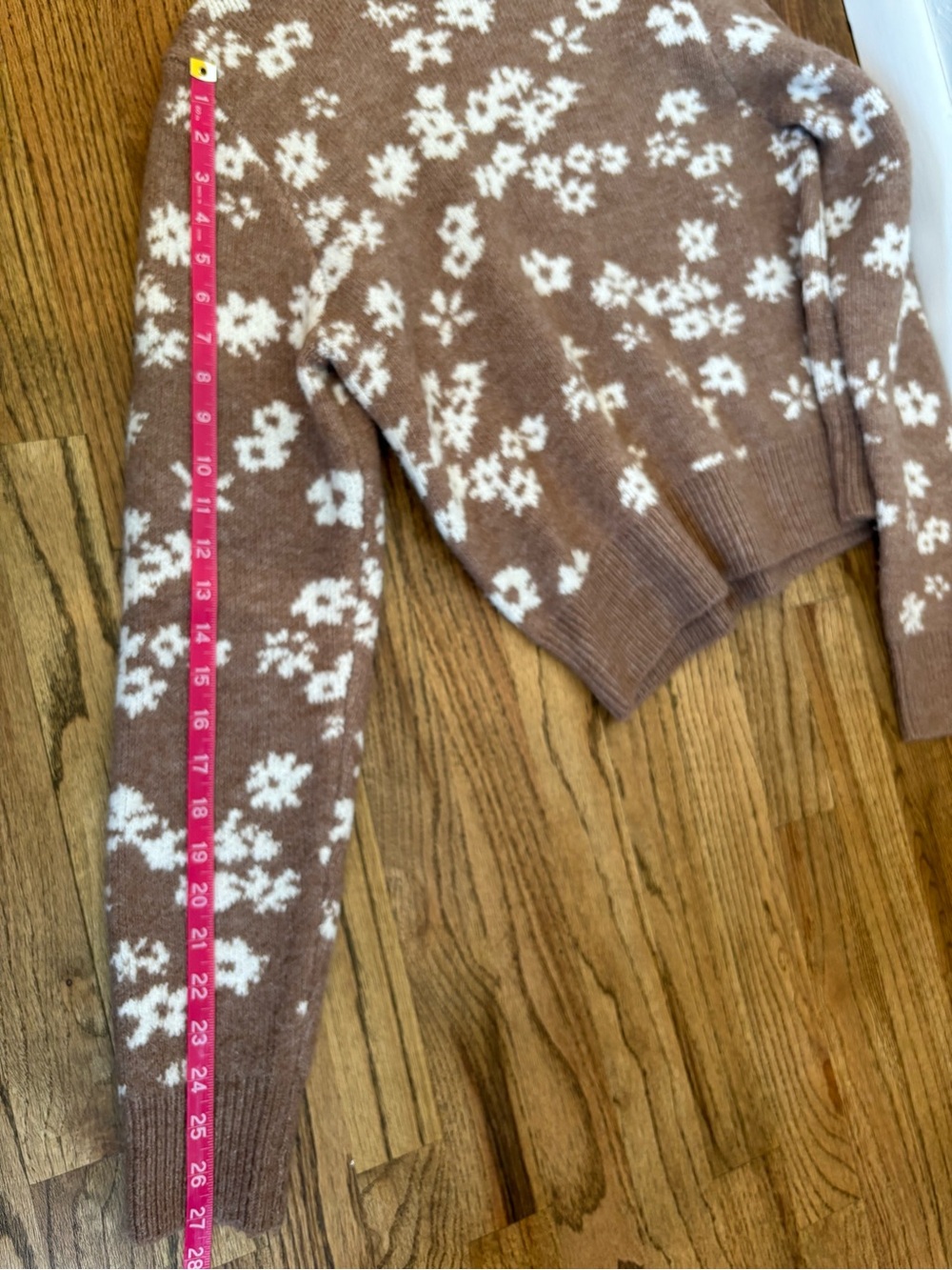 Z Supply Tory Floral Crewneck Sweater in Light Brown and Cream - Picture 8 of 8